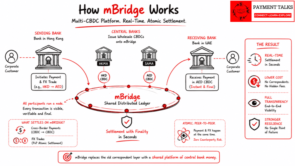 mBridge transaction flow diagram from Bank of China to Emirates NBD