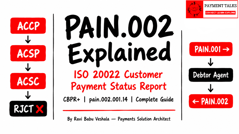 PAIN.002 ISO 20022 Customer Payment Status Report — PaymentTalks complete guide by Ravi Babu Veshala